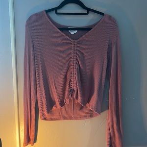 Cozie by Pink Rose ultra soft ruched long sleeve top
